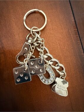 Kathy Van Zeeland Gold-Tone Dice, Horseshoe & Heart Charm Keychain